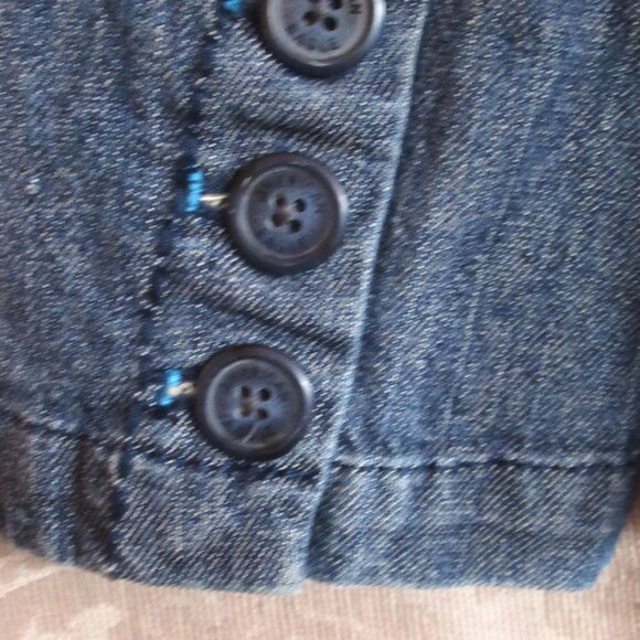 American Eagle Outfitters Women Blazer/Jacket Blue Jean/Denim Buttons Stretch - Picture 10 of 16